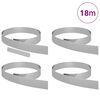 vidaXL Raseneinfassung 4 pcs Silber 450 x 0,05 x 15 cm
