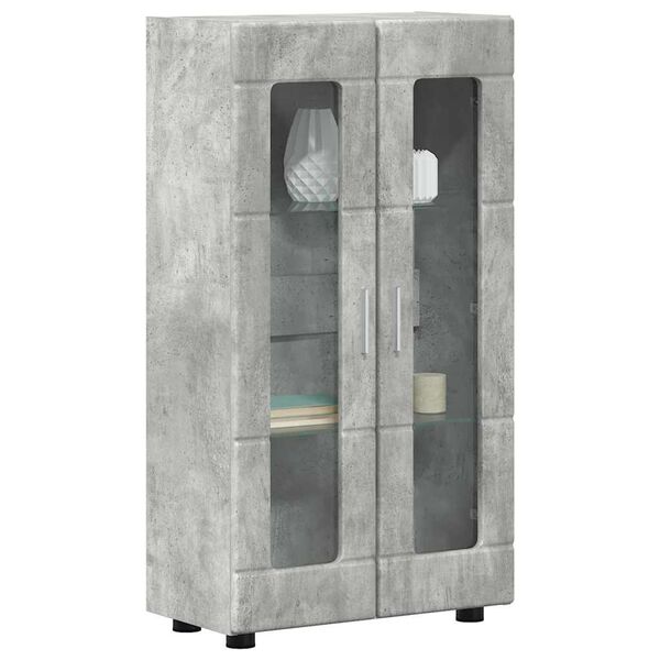 vidaXL Sideboard mit Regal Beton Grau 55,5 x 29 x 103 cm Holzwerkstoff