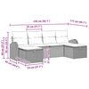 vidaXL Sofa Set mit Kissen 6 pcs Braun und Creme Poly-Rattan