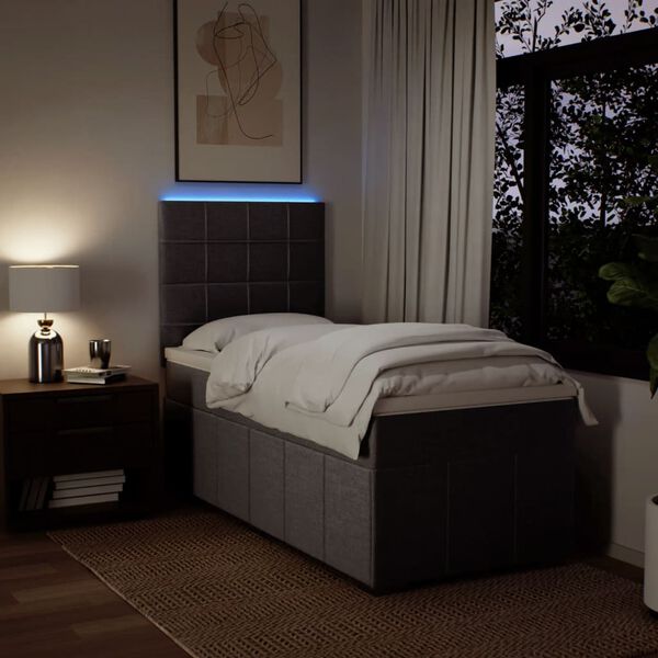 vidaXL Boxspringbett mit Matratze Taupe 80x200 cm Stoff