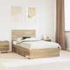 vidaXL Bettrahmen Sonoma 120 x 190 cm Massives Kiefernholz