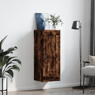 vidaXL Wandschrank Räuchereiche 34,5x34x90 cm Holzwerkstoff