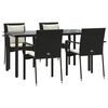 vidaXL 5-tlg. Garten-Essgruppe mit Kissen Schwarz Poly Rattan