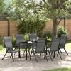 vidaXL Garten Essgruppe 7 pcs Grau Poly Rattan