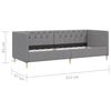 vidaXL Tagesbett mit Matratze USB Hellgrau Stoff 90x200 cm