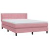 vidaXL Boxspringbett mit Matratze Rosa 140x210 cm Samt