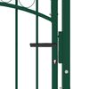 vidaXL Zauntor mit Gew&ouml;lbter Spitze Stahl 100x125 cm Gr&uuml;n