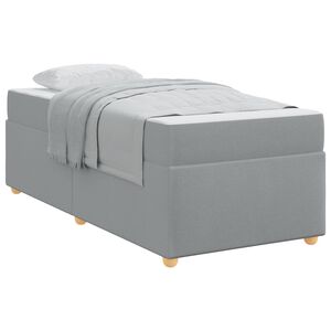 vidaXL Bettrahmen mit Matratze Hellgrau 100 x 200 cm Stoff