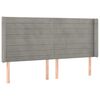 vidaXL Boxspringbett mit Matratze & LED Hellgrau 160x200 cm Samt