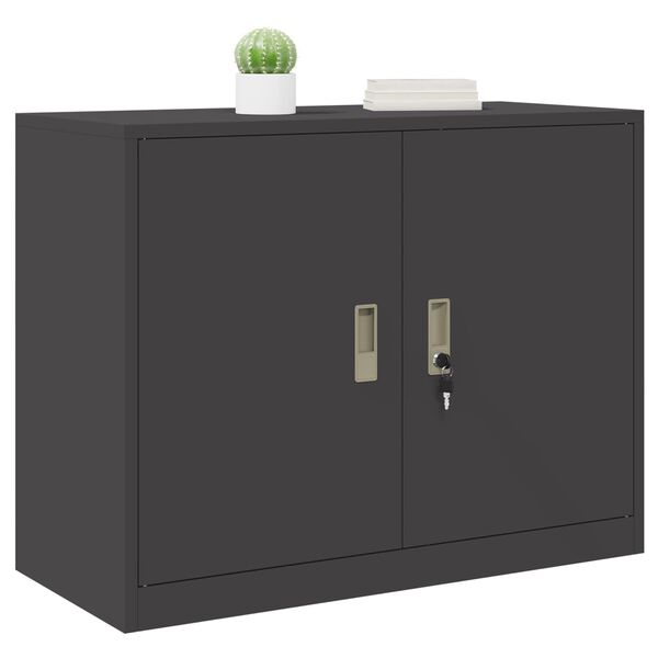 vidaXL Aufbewahrungsschrank Schwarz 90 x 40 x 70 cm Stahl