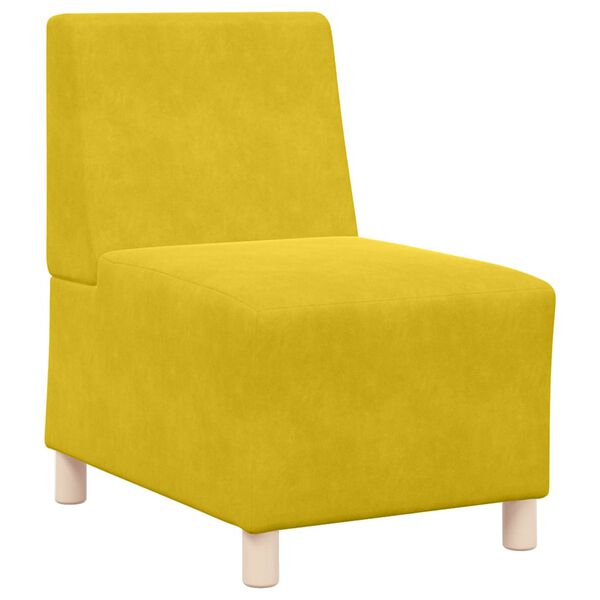 vidaXL Modulares Armfreies Sofa 3 pcs Gelb 55 x 74 x 82 cm Samt