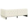 vidaXL Eckbettgestell mit Matratze mit Kopfteil Creme 90 x 190 cm Samt