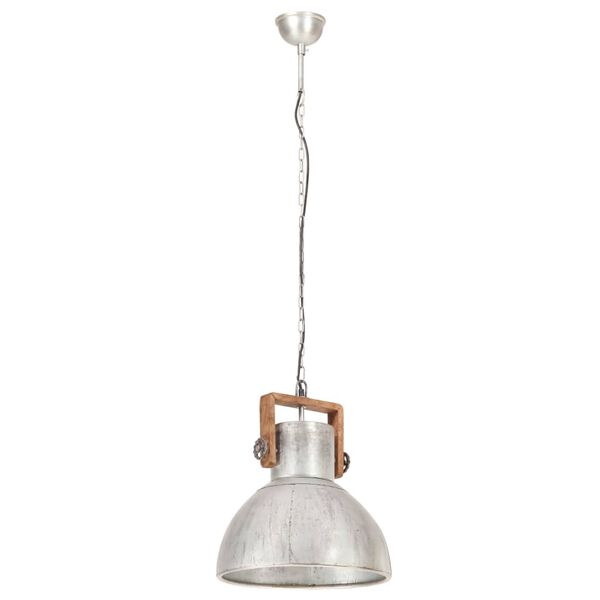 vidaXL H&auml;ngelampe Industriestil 25 W Silbern Rund 40 cm E27