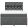 vidaXL Boxspringbett mit Matratze Dunkelgrau 160x200 cm Stoff