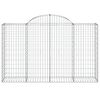 vidaXL Gabionen mit Hochbogen 6 Stk. 200x50x120/140cm Verzinktes Eisen