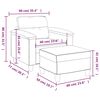 vidaXL Sessel mit Hocker Creme 60 cm Kunstleder