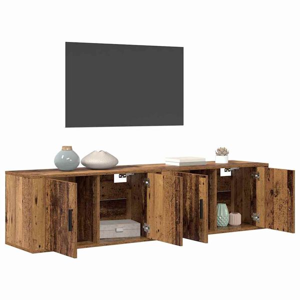vidaXL Wand-TV-Schrank Set 2 pcs Altholz 80 x 34,5 x 40 cm