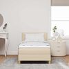 vidaXL LED Boxspringbett mit Matratze mit LED Creme 90 x 190 cm Stoff