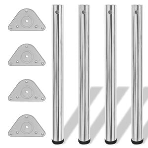 4x h&ouml;henverstellbares Tischbein Chrom 710 mm