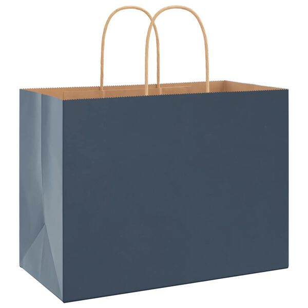 vidaXL Papiertragetaschen 50 Stk. mit Henkeln Blau 32x17x25 cm