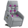 vidaXL Elektrischer Massagesessel mit Aufstehhilfe Hellgrau Stoff