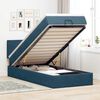vidaXL Ottoman-Bett mit Matratze & LEDs Dunkelblau 100x200 cm Samt