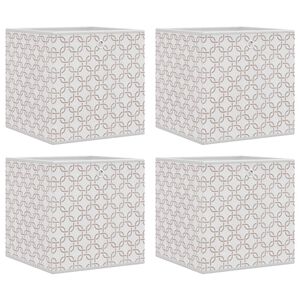 vidaXL Faltboxen 4 Stk. Creme 32x32x32 cm Vlies