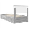 vidaXL Bettrahmen Graue Sonoma und Silber 75 x 190 cm Holzwerkstoff