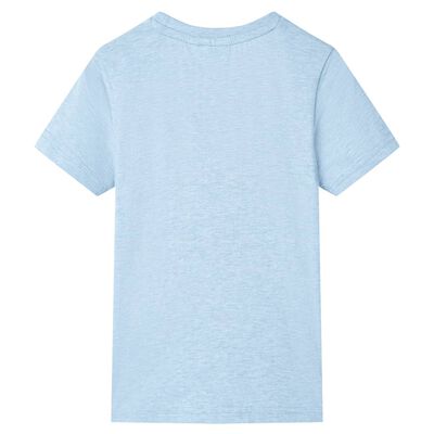 Kinder-T-Shirt Hellblau Melange 128