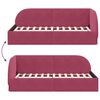 vidaXL Eckbettgestell Weinrot 90 cm x 200 cm Polyester und Sperrholz