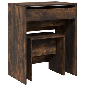 vidaXL Schminktisch mit Hocker R&auml;uchereiche 60x40x113,5 cm