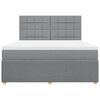 vidaXL Boxspringbett mit Matratze Hellgrau 180x200 cm Stoff