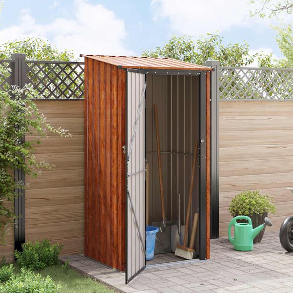 vidaXL Gartenh&uuml;tten Braun 103 x 86 x 200 cm Metall