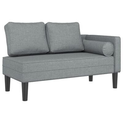 vidaXL Chaiselongue mit Kissen Hellgrau Stoff