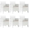 vidaXL Garten Essgruppe 7 pcs Wei&szlig; Polt Rattan