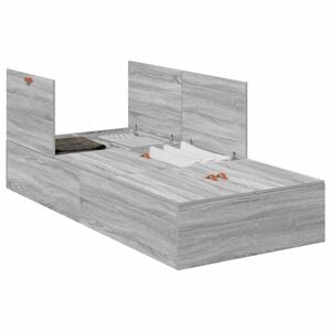 vidaXL Aufbewahrungsbettgestell mit Speicher Graues Sonoma 90 x 200 cm
