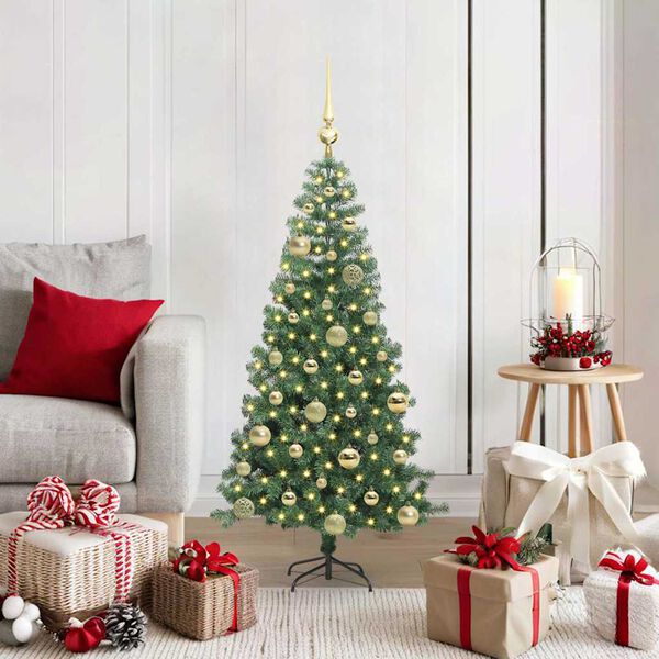 vidaXL Weihnachtsbaum mit 150 LEDs mit St&auml;nder Gr&uuml;n 120 cm PVC