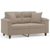 vidaXL 2-Sitzer-Sofa mit Kissen Taupe 120 cm Mikrofasergewebe