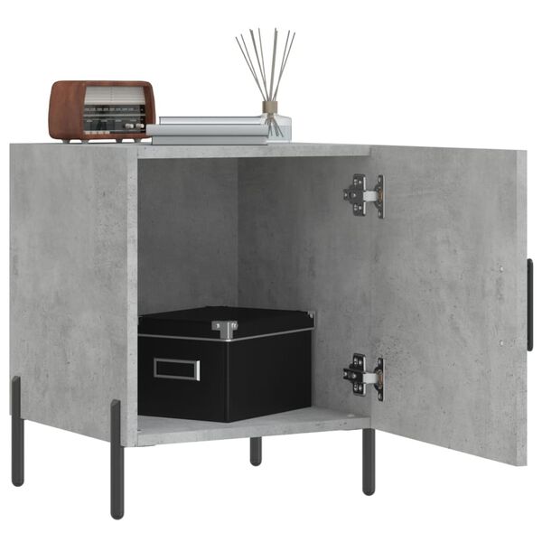 vidaXL Nachttisch Betongrau 40x40x50 cm Holzwerkstoff