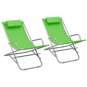 vidaXL Schaukelst&uuml;hle 2 Stk. Stahl Gr&uuml;n