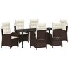 vidaXL Garten Essgruppe 7 stk. Braun Poly-Rattan