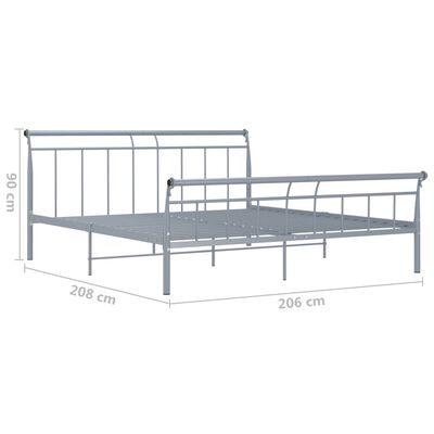 vidaXL Bettgestell Grau Metall 200x200 cm