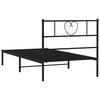vidaXL Bettgestell mit Kopfteil Metall Schwarz 90x200 cm