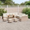 vidaXL Garten-Sofa-Set mit Kissen mit Speicher 14 pcs Beige und Creme