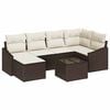 vidaXL Sofa Set mit Kissen 7 pcs Braun Poly Rattan
