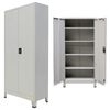 vidaXL B&uuml;roschrank mit 2 T&uuml;ren Stahl 90x40x180 cm Grau