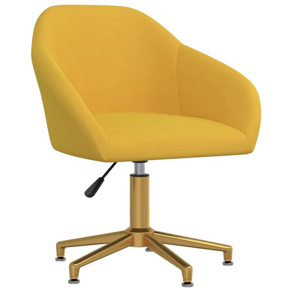 vidaXL Esszimmerst&uuml;hle 2 Stk. Drehbar Gelb Samt