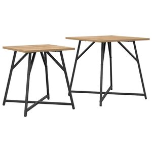 vidaXL Beistelltisch-Set 2 Stk. Artisan Eiche und Schwarz