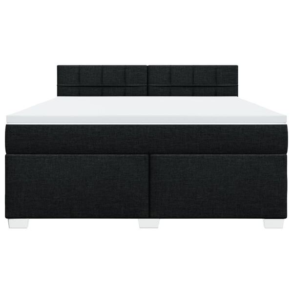 vidaXL Boxspringbett mit Matratze Schwarz 180x200 cm Stoff