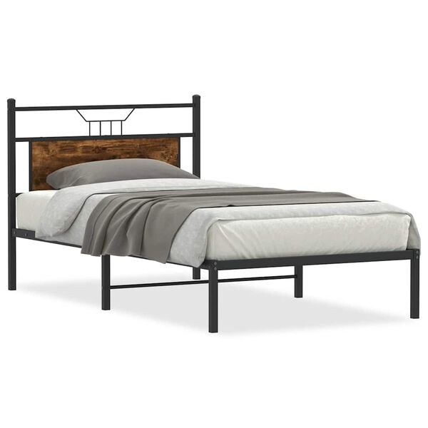 vidaXL Bettgestell ohne Matratze R&auml;uchereiche 107x203 cm Holzwerkstoff